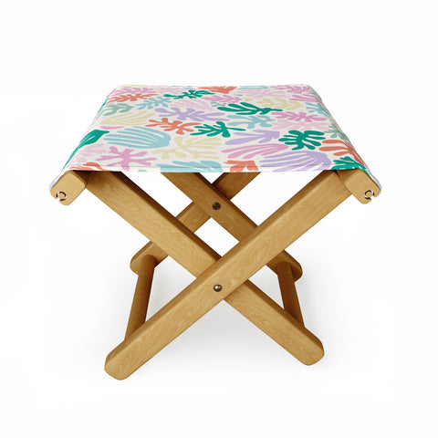 Avenie Matisse Inspired Shapes Pastel Folding Stool