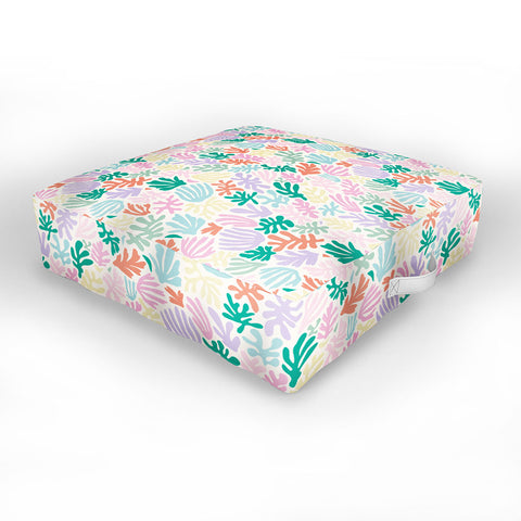 Avenie Matisse Inspired Shapes Pastel Outdoor Floor Cushion