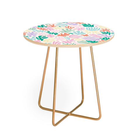 Avenie Matisse Inspired Shapes Pastel Round Side Table