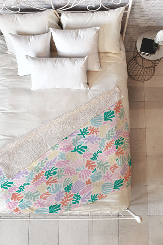 Avenie Matisse Inspired Shapes Pastel Fleece Throw Blanket