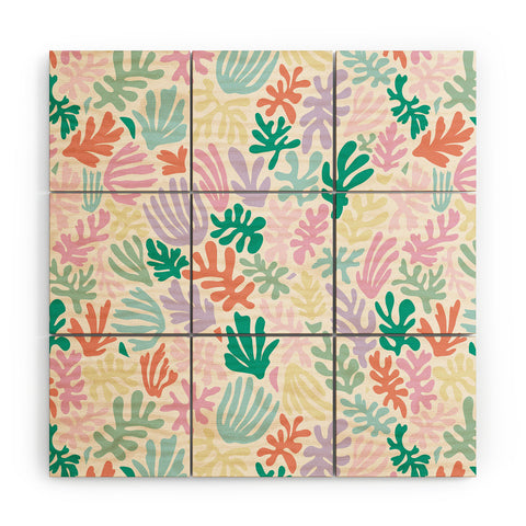 Avenie Matisse Inspired Shapes Pastel Wood Wall Mural