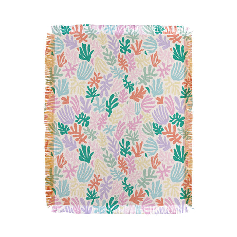 Avenie Matisse Inspired Shapes Pastel Throw Blanket