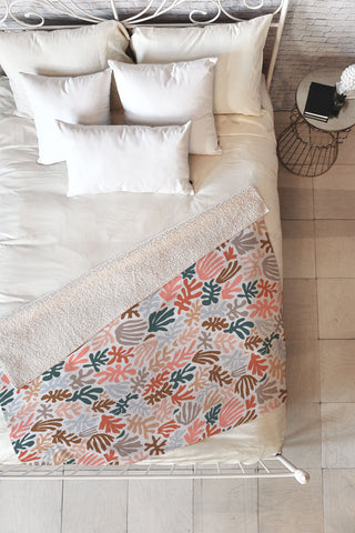 Avenie Matisse Inspired Shapes Fleece Throw Blanket