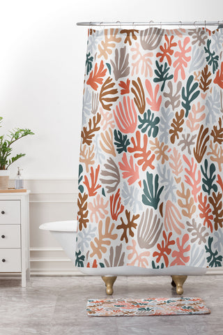 Avenie Matisse Inspired Shapes Shower Curtain And Mat