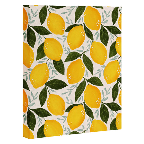 Avenie Mediterranean Summer Lemons Art Canvas