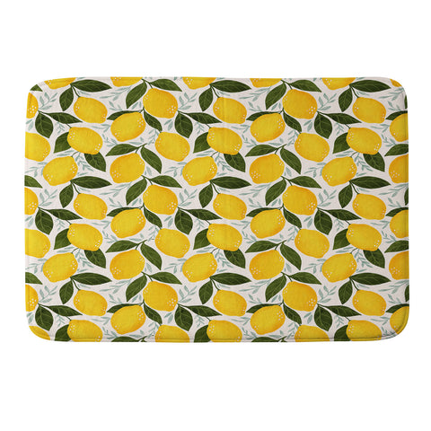 Avenie Mediterranean Summer Lemons Memory Foam Bath Mat