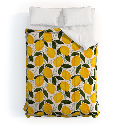 Avenie Mediterranean Summer Lemons Comforter