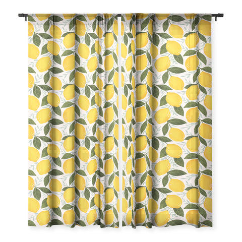 Avenie Mediterranean Summer Lemons Sheer Non Repeat