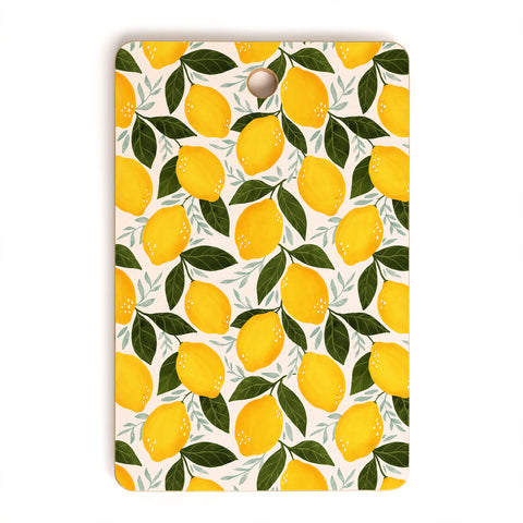 Avenie Mediterranean Summer Lemons Cutting Board Rectangle