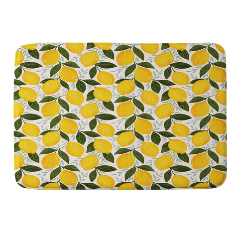 Avenie Mediterranean Summer Lemons I Memory Foam Bath Mat