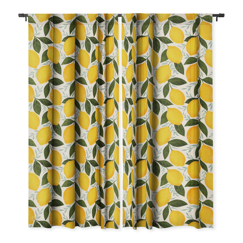 Avenie Mediterranean Summer Lemons I Blackout Window Curtain