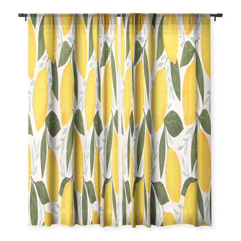 Avenie Mediterranean Summer Lemons I Sheer Non Repeat