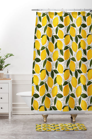 Avenie Mediterranean Summer Lemons I Shower Curtain And Mat