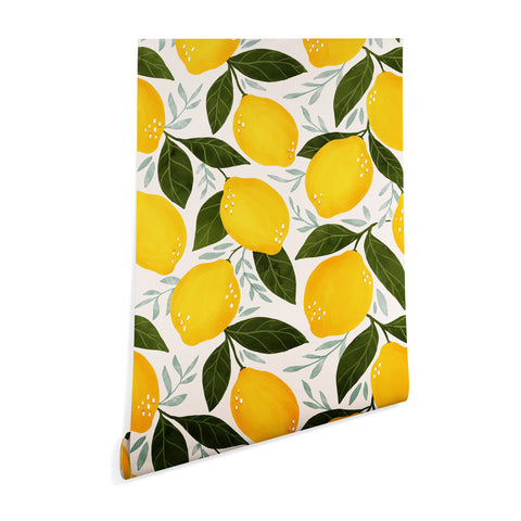 Avenie Mediterranean Summer Lemons I Wallpaper