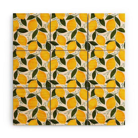 Avenie Mediterranean Summer Lemons I Wood Wall Mural