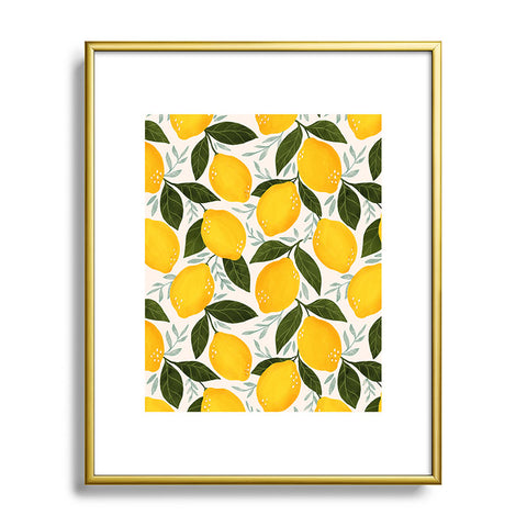 Avenie Mediterranean Summer Lemons Metal Framed Art Print
