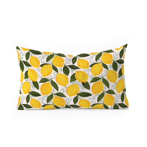 Avenie Mediterranean Summer Lemons Oblong Throw Pillow
