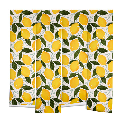 Avenie Mediterranean Summer Lemons Wall Mural