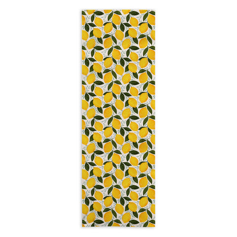 Avenie Mediterranean Summer Lemons Yoga Towel