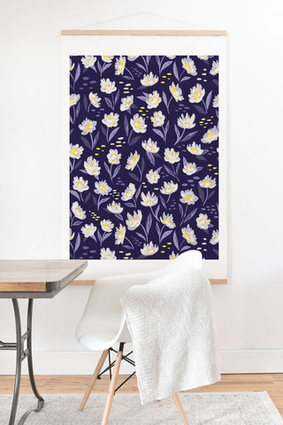 Avenie Midnight Desert Blooms Art Print And Hanger