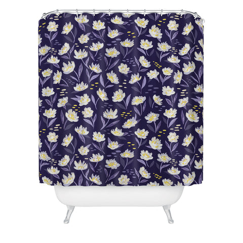 Avenie Midnight Desert Blooms Shower Curtain
