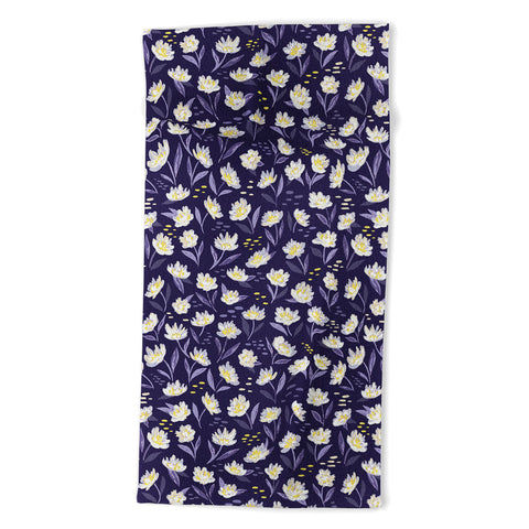 Avenie Midnight Desert Blooms Beach Towel