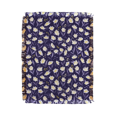 Avenie Midnight Desert Blooms Throw Blanket