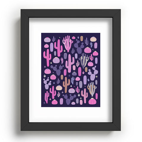 Avenie Midnight Desert Cacti Recessed Framing Rectangle