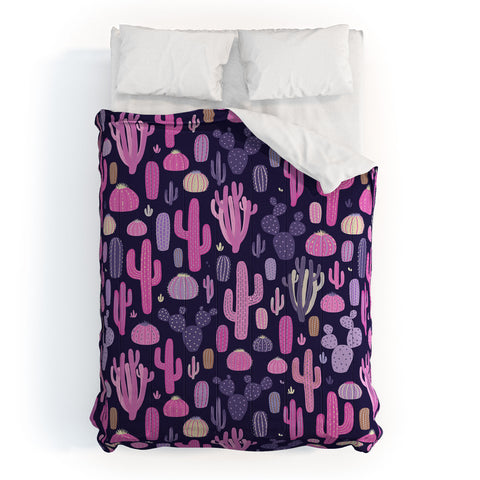 Avenie Midnight Desert Cacti Comforter