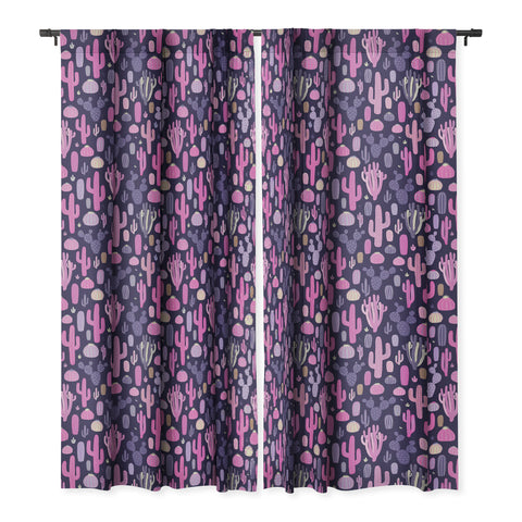 Avenie Midnight Desert Cacti Blackout Window Curtain
