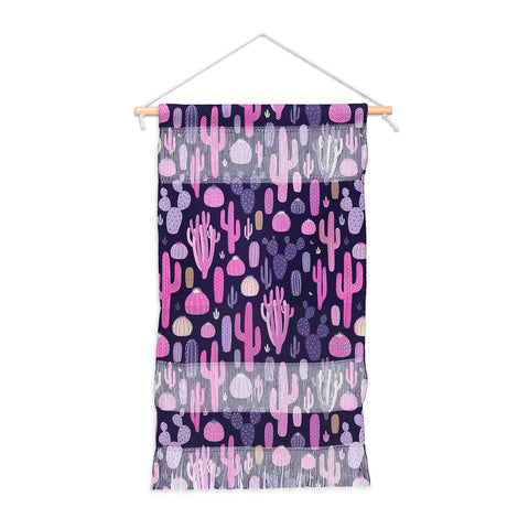 Avenie Midnight Desert Cacti Wall Hanging Portrait