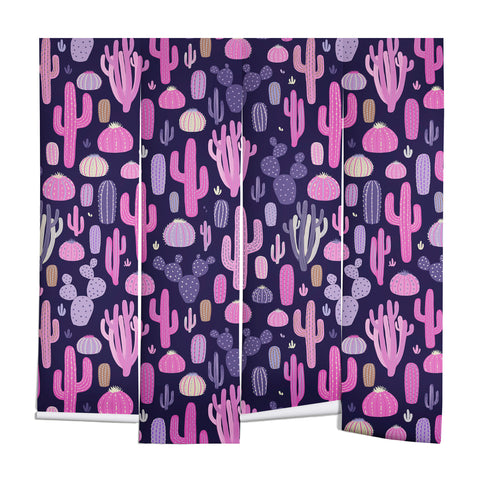 Avenie Midnight Desert Cacti Wall Mural