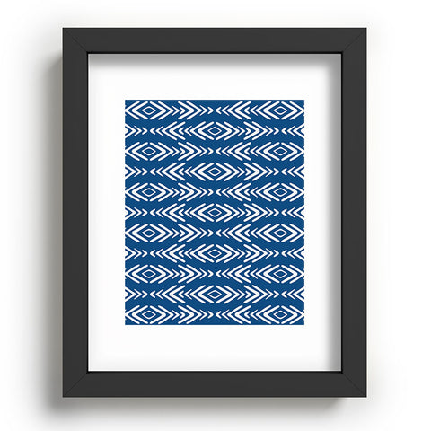 Avenie Minimal Boho Pattern Navy Recessed Framing Rectangle