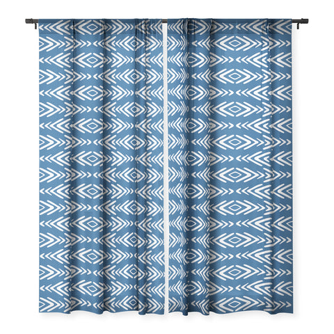 Avenie Minimal Boho Pattern Navy Sheer Non Repeat