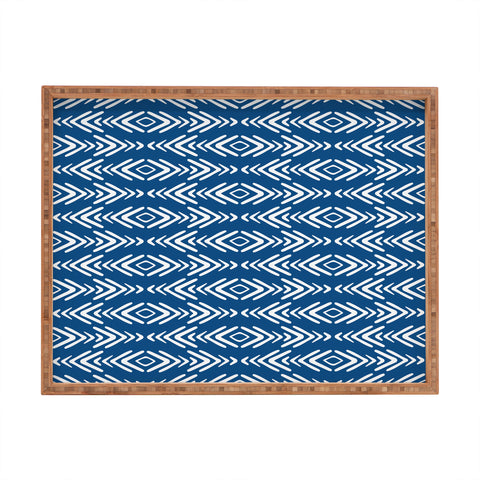 Avenie Minimal Boho Pattern Navy Rectangular Tray