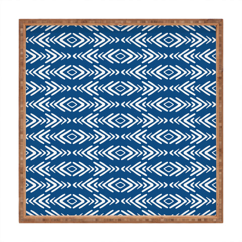 Avenie Minimal Boho Pattern Navy Square Tray