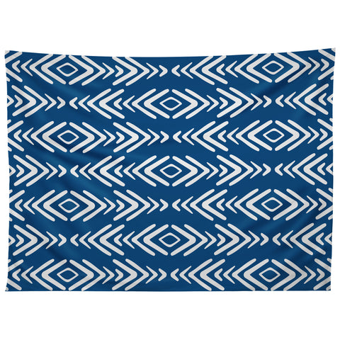 Avenie Minimal Boho Pattern Navy Tapestry
