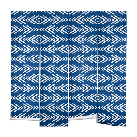 Avenie Minimal Boho Pattern Navy Wall Mural