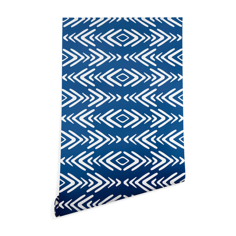 Avenie Minimal Boho Pattern Navy Wallpaper