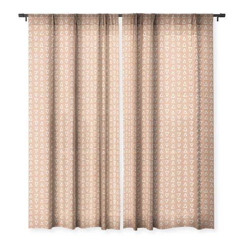 Avenie Modern Boho Triangles Sheer Window Curtain