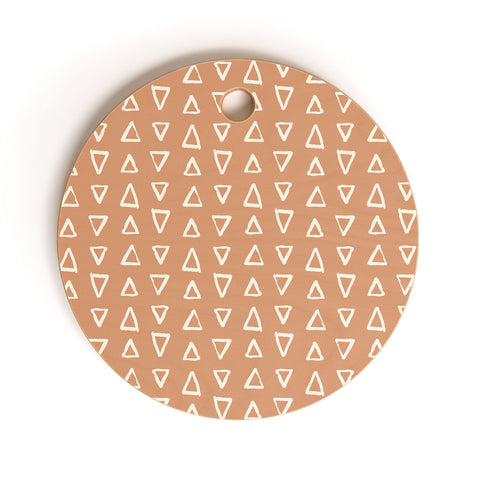 Avenie Modern Boho Triangles Cutting Board Round