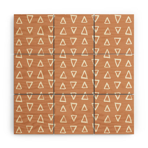Avenie Modern Boho Triangles Wood Wall Mural