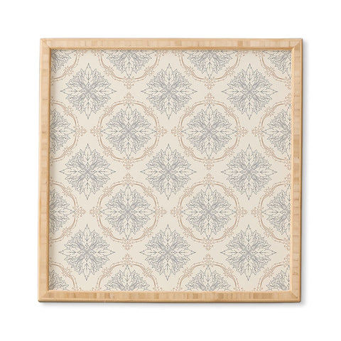 Avenie Modern Floral Damask Neutral Framed Wall Art