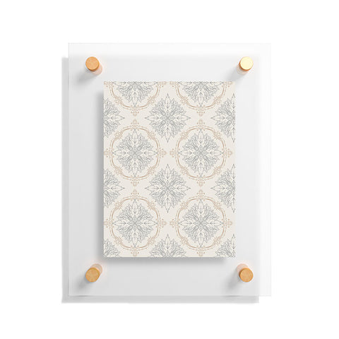 Avenie Modern Floral Damask Neutral Floating Acrylic Print