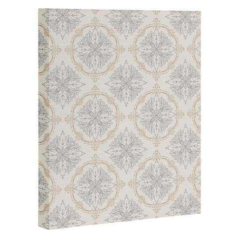 Avenie Modern Floral Damask Neutral Art Canvas