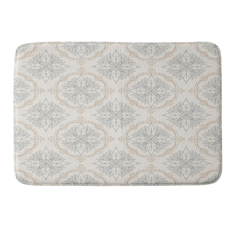 Avenie Modern Floral Damask Neutral Memory Foam Bath Mat