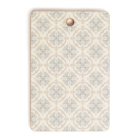 Avenie Modern Floral Damask Neutral Cutting Board Rectangle
