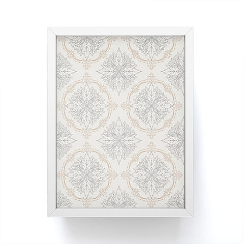 Avenie Modern Floral Damask Neutral Framed Mini Art Print
