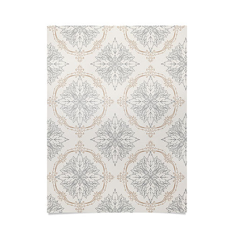 Avenie Modern Floral Damask Neutral Poster