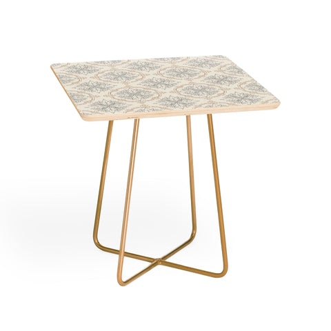 Avenie Modern Floral Damask Neutral Side Table